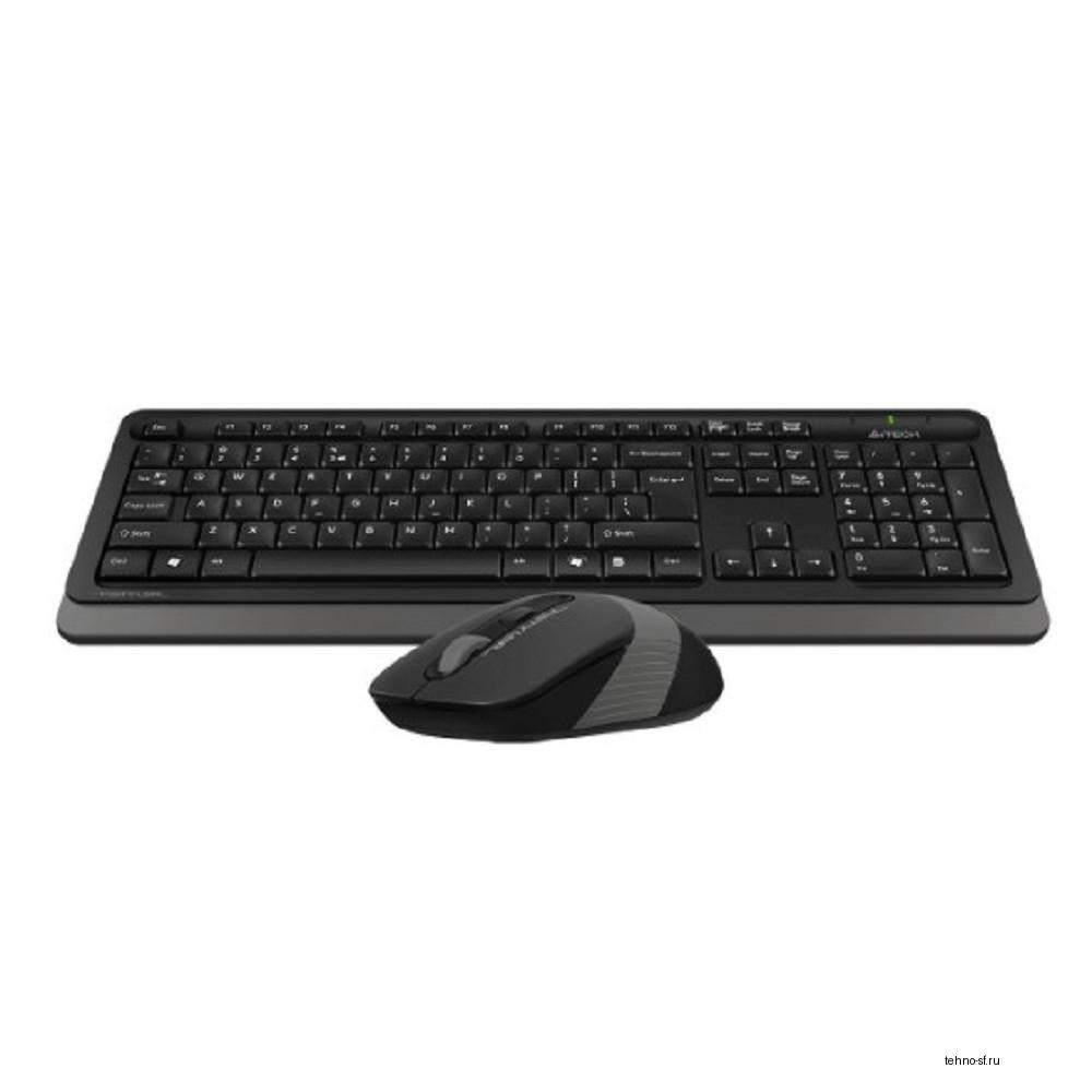 Комплект кл-ра+мышь беспров. A4Tech Fstyler FG1010S black/grey USB (FG1010S GREY)