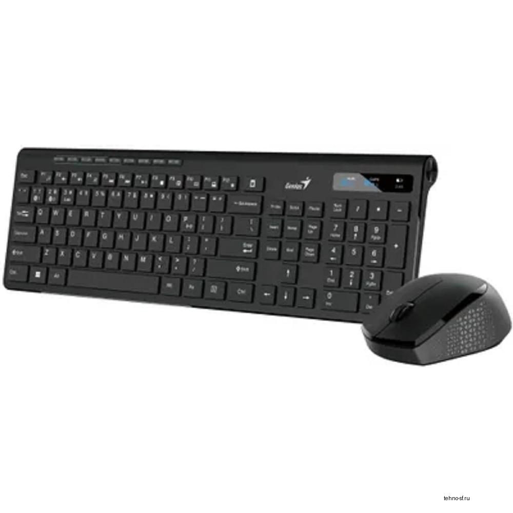 Клавиатура + мышь Genius Smart KM-8230 BLACK {USB,1 мини-ресивер на оба устройства,104 кл кнопка SmartGenius,  мембранная,800-1600 DPI} [31340015408]