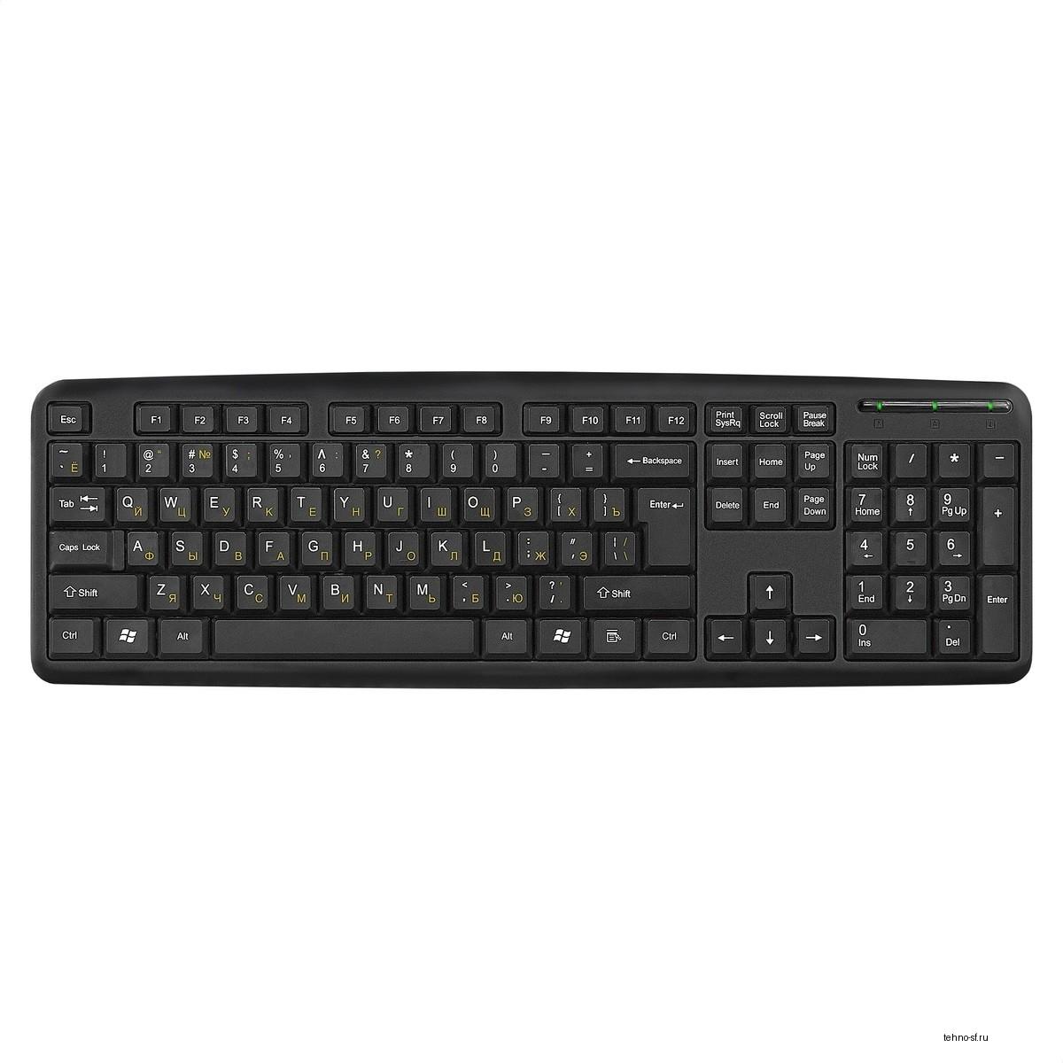 Exegate EX293971RUS Клавиатура ExeGate LY-331S (USB, полноразмерная, влагозащищенная, 104кл., Enter большой, длина кабеля 1,7м, черная, RTL)