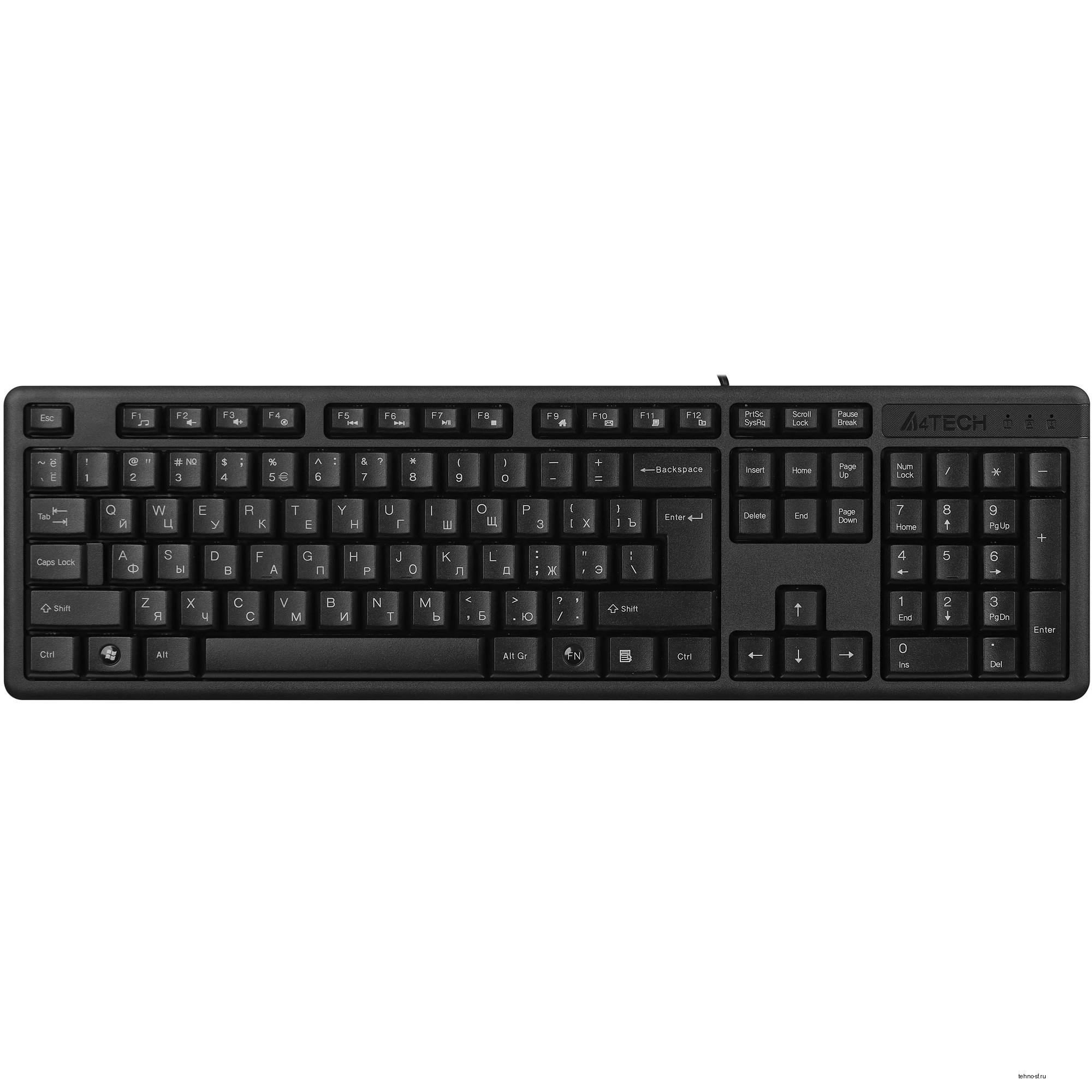 Клавиатура A4Tech KR-3 черный USB