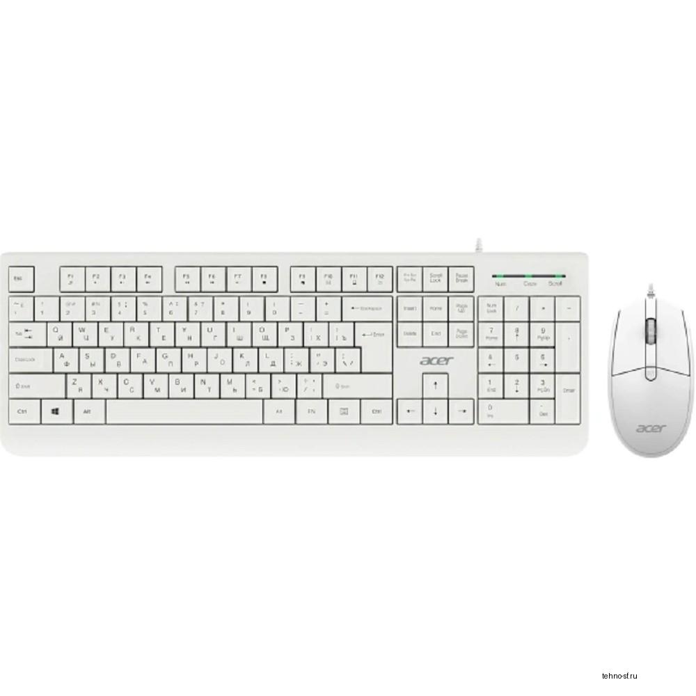 Acer OCC400 [ZL.ACCCC.014] Комплект (клавиатура + мышь)  клав-ра:белый мышь:белый USB проводной