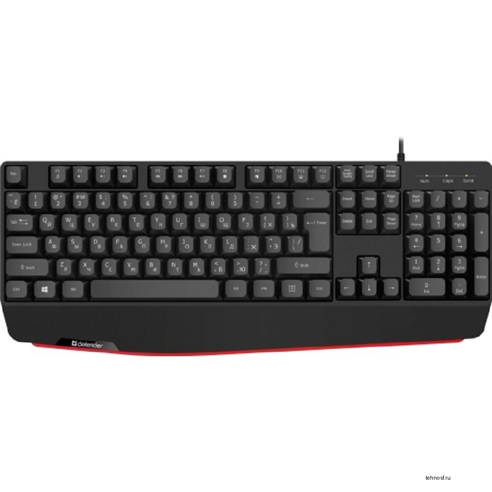 Defender Клавиатура Atom HB-546 RU,черный,104+FN,1.8м