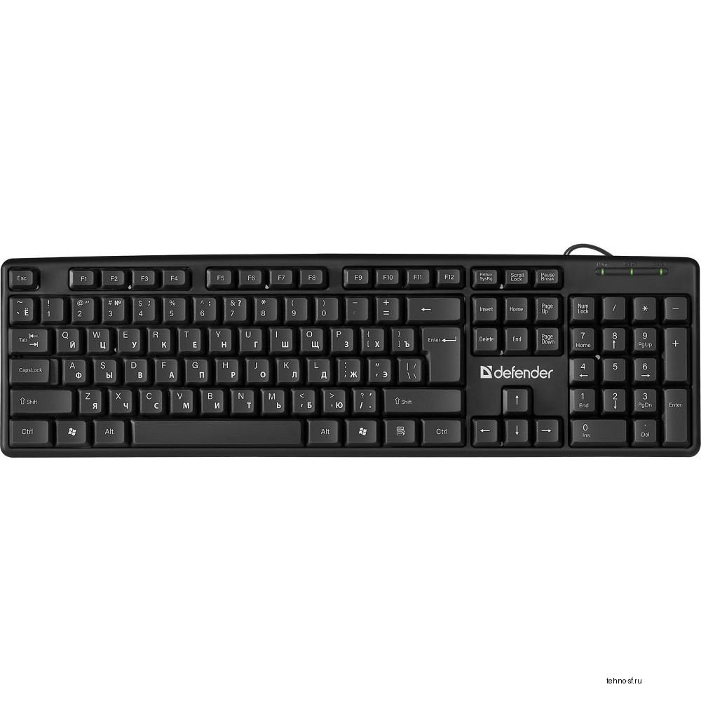 Defender Клавиатура  Element HB-520 Black USB [45522] {Проводная, 108кн.+ 3доп.}