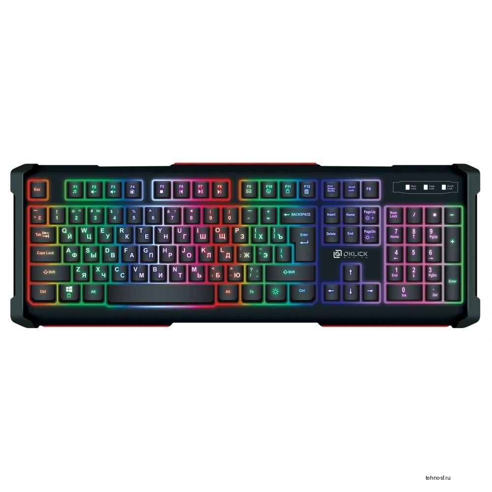 Oklick 717G черный/серый USB Multimedia LED [476395]