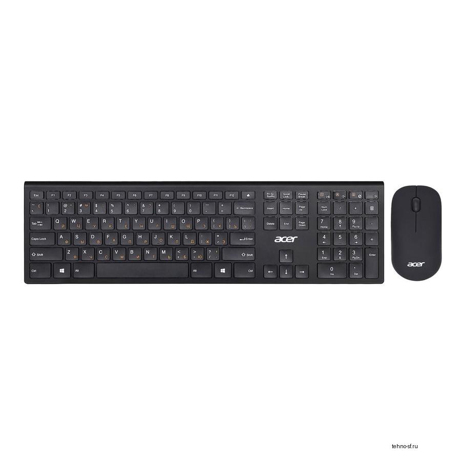 Acer OKR030 [ZL.KBDEE.005] Комплект (клавиатура + мышь) Combo wilreless USB  slim black