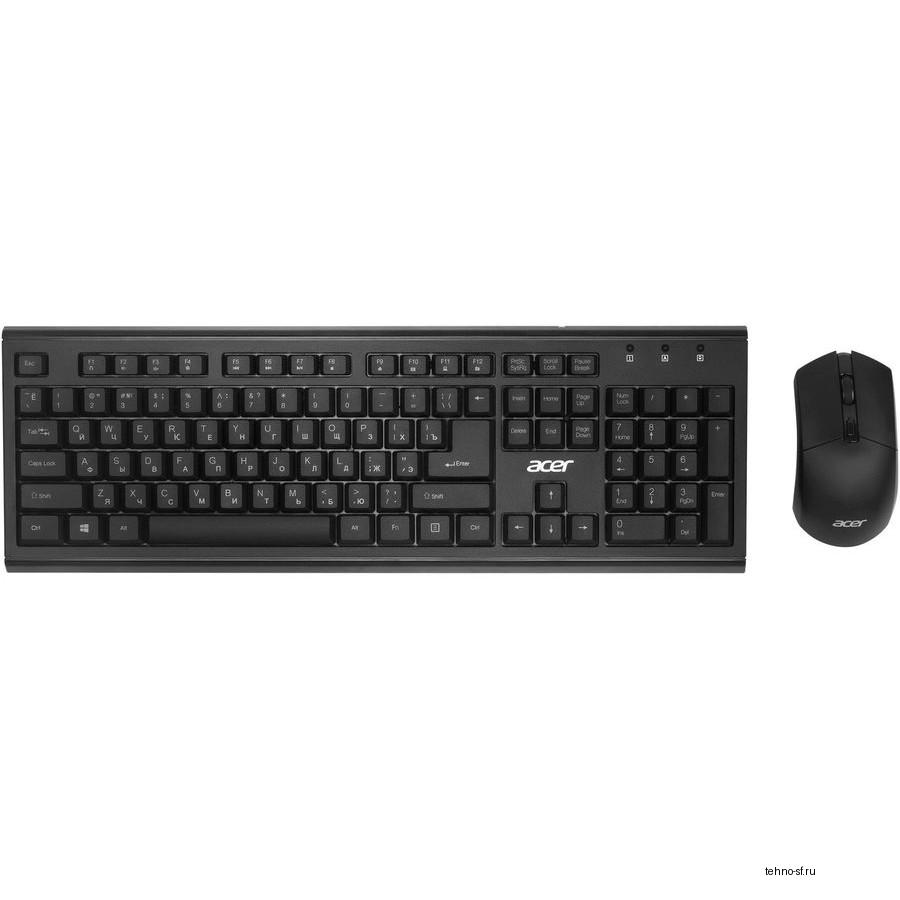 Acer OKR120 [ZL.KBDEE.007] Комплект (клавиатура + мышь) черный USB беспроводная