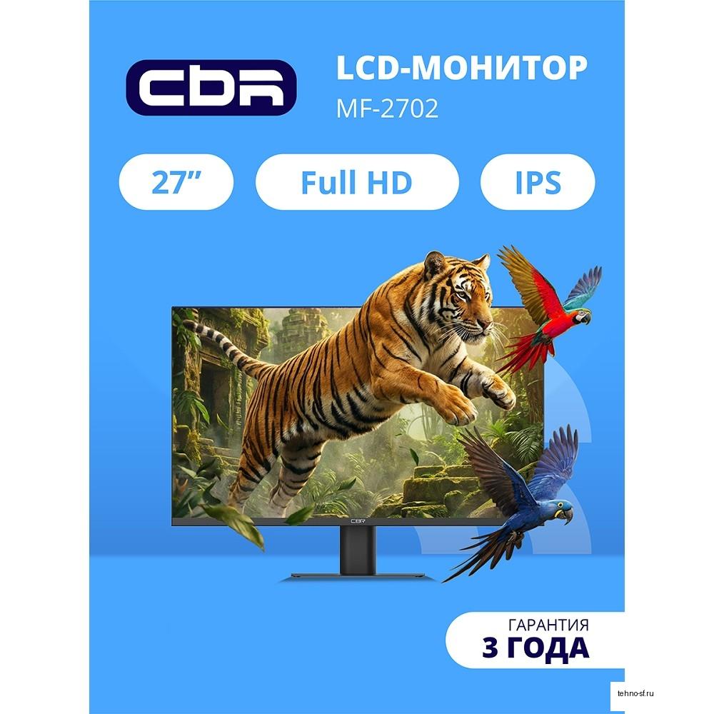 CBR LCD Монитор 27" MF-2702, IPS, FHD 1920x1080, 100Гц, Динамики 2*3W, 1*DP/1*HDMI/1*VGA, внешний БП, черный, кабель HDMI [LCD-MF2702-OPC]