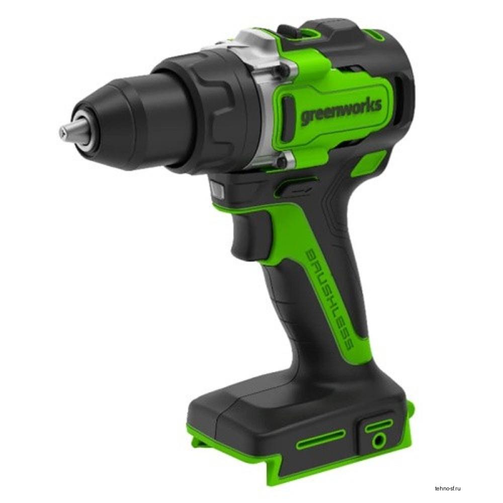 Greenworks GD24DD90 Дрель-шуруповерт аккумуляторная,  24V, 90 Нм, бесщеточная, без АКБ и ЗУ [3707507]